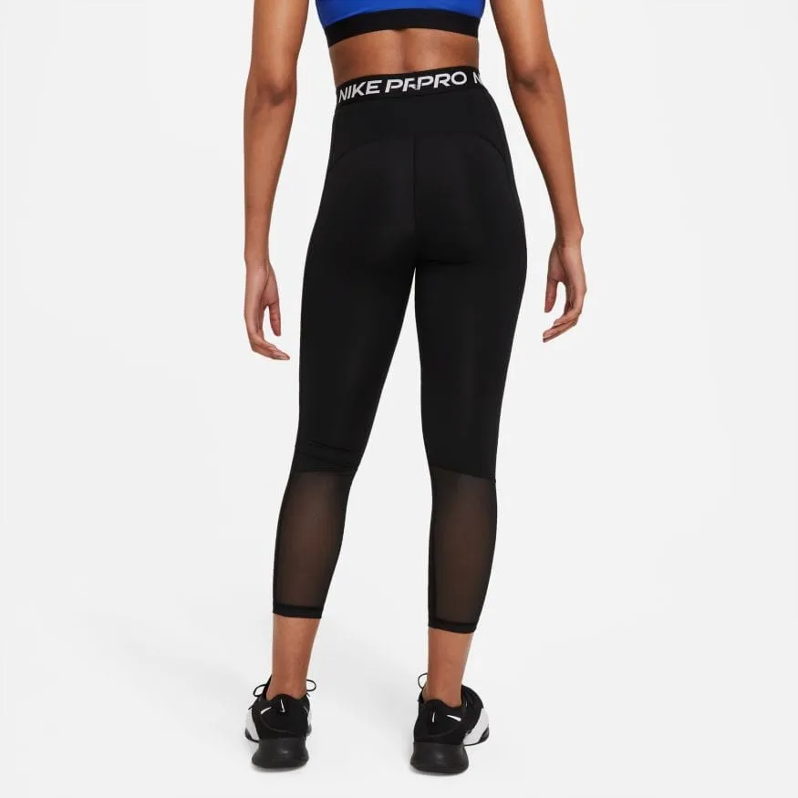 NIKE WOMEN'S PRO 365 HIGH-WAISTED 7/8 MESH PANEL BLACK TIGHTS