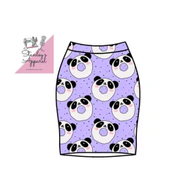 Panda donut Adult pencil skirt