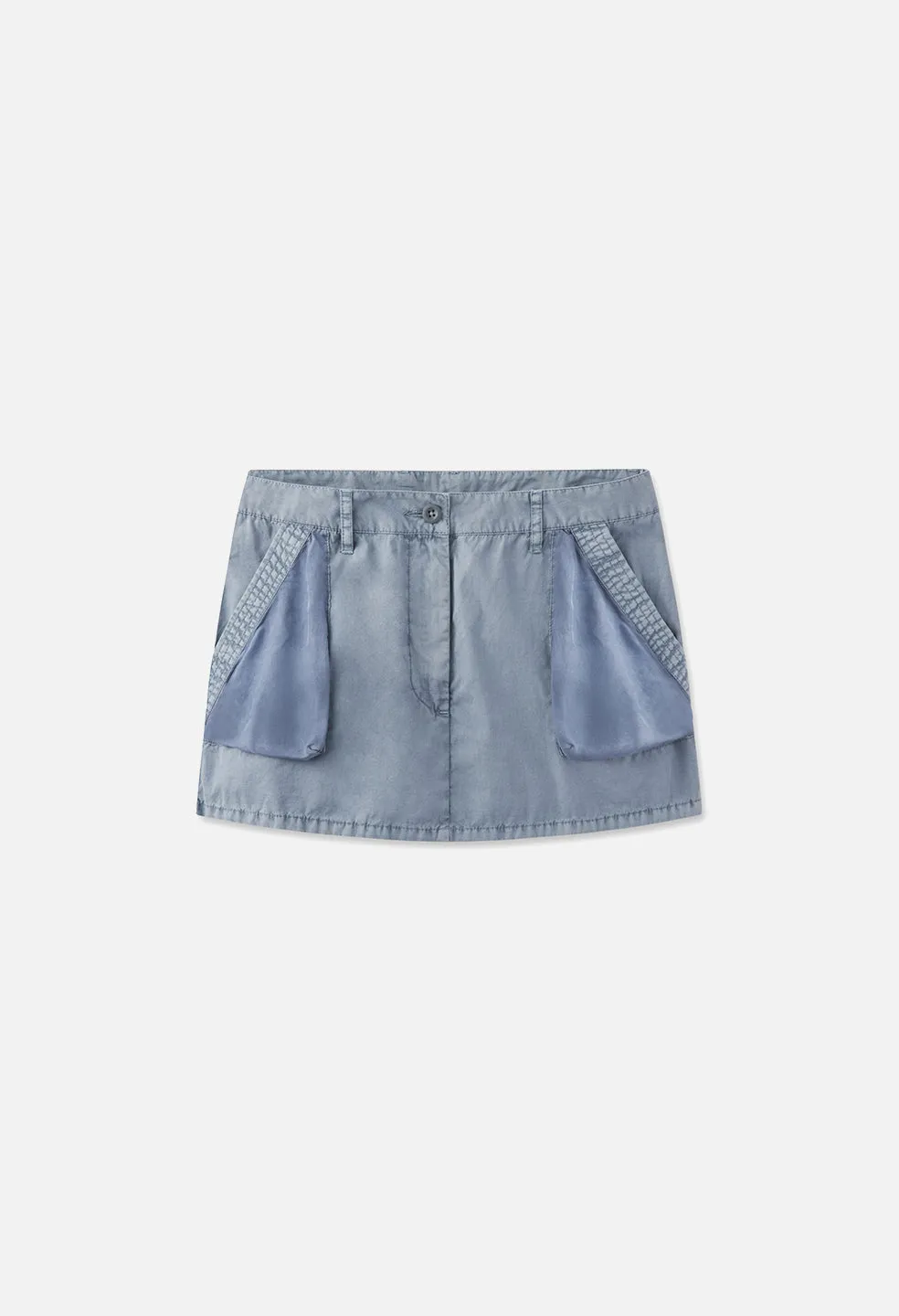 Paneled Utility Mini Skirt / Washed Navy