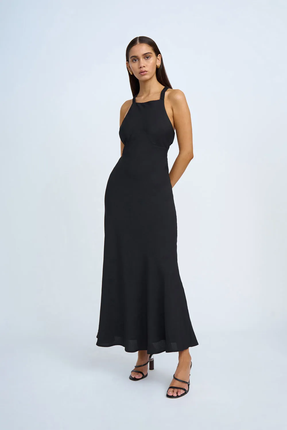 Piper Bias Midi Dress | Final Sale - Black