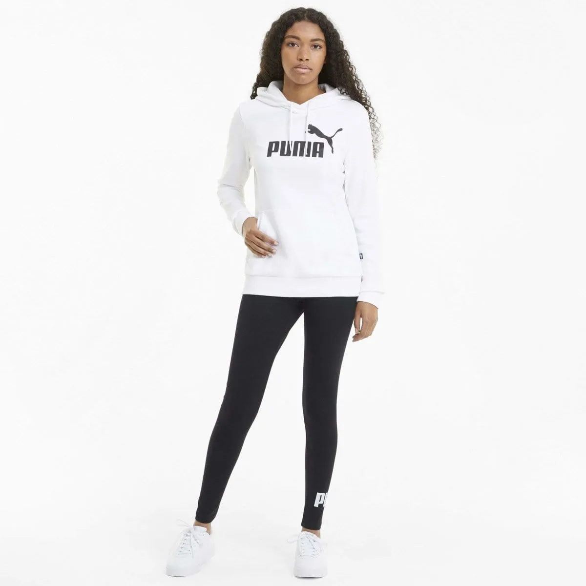 PUMA WOMEN'S ESSENTIAL LOGO BLACK TIGHTS