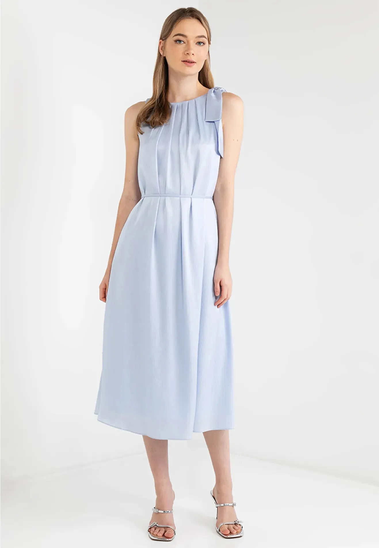 Ribbon Tie Sleeveless Maxi Dress