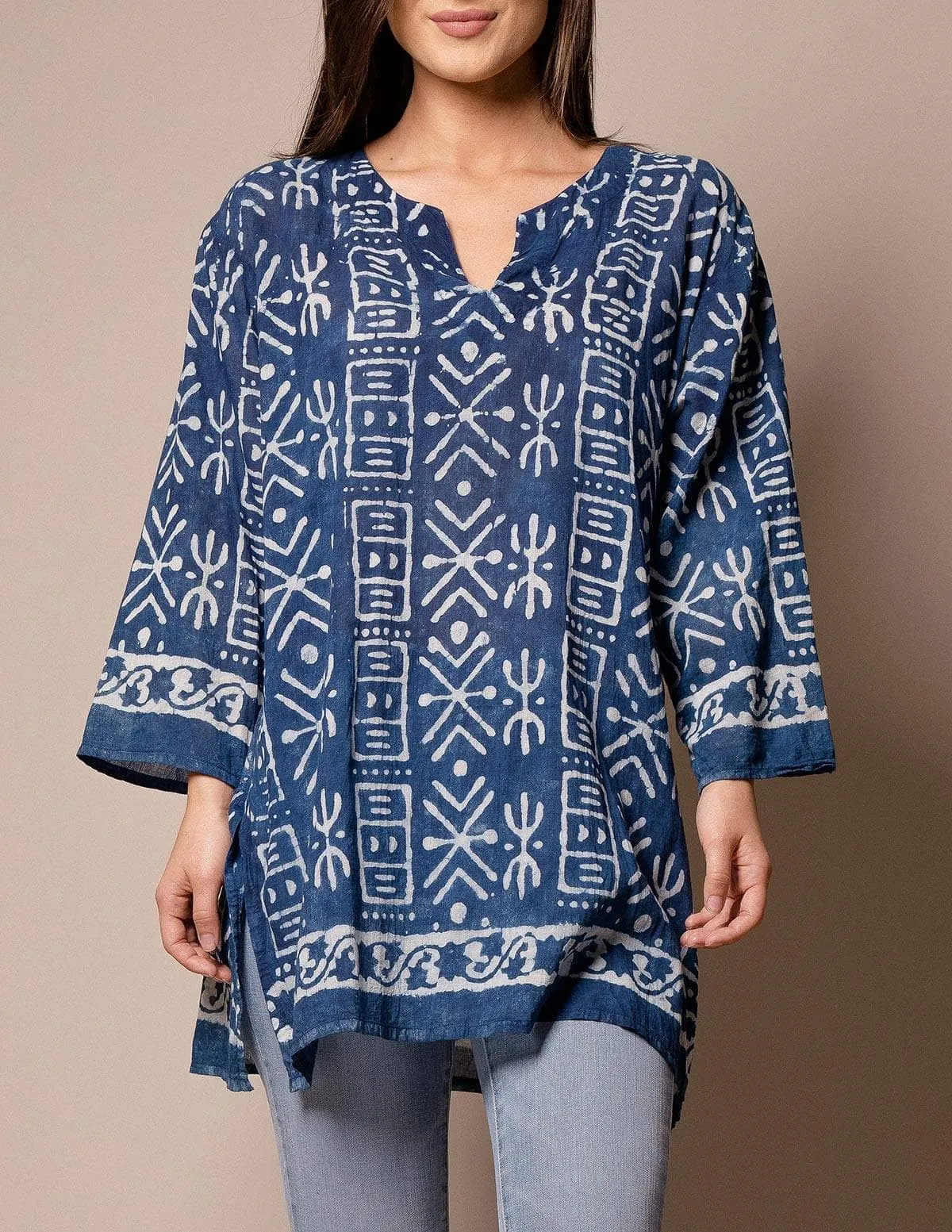 Rishika Indian Tunic - Indigo - As-Is-Clearance