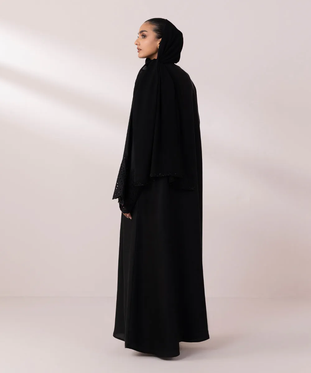 Schiffli Embroidered Abaya Set