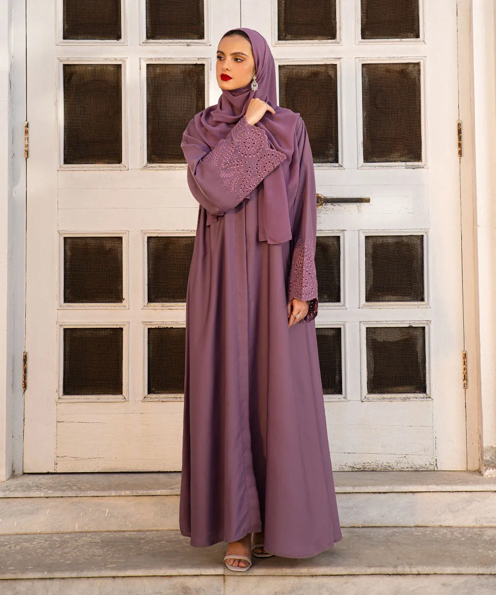 Schiffli Embroidered Abaya Set