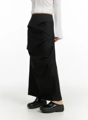 Semi-Ruched Split Maxi Skirt CF407