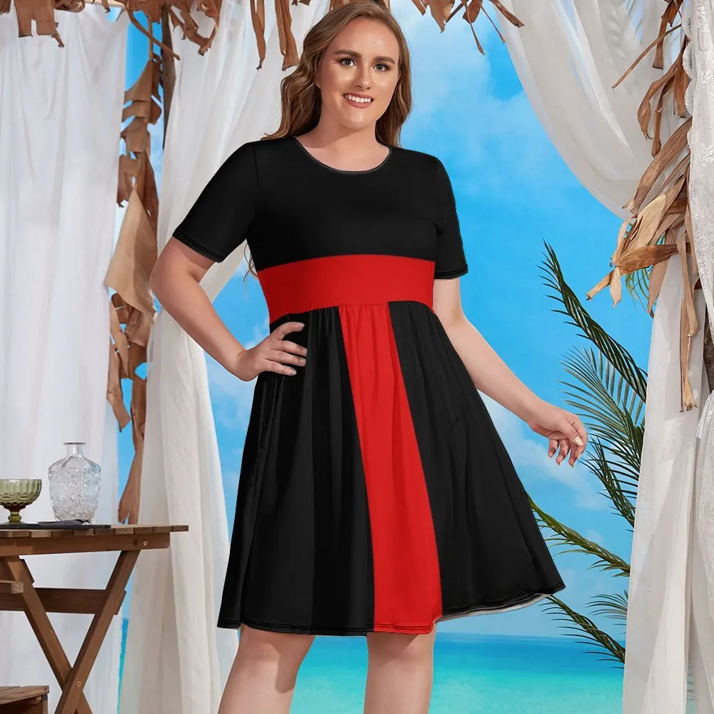 Short-Sleeve Swing Dress with Pockets (NZ034) dress