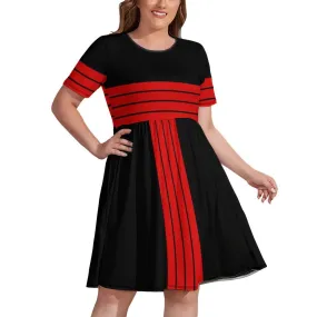 Short-Sleeve Swing Dress with Pockets (NZ034) dress