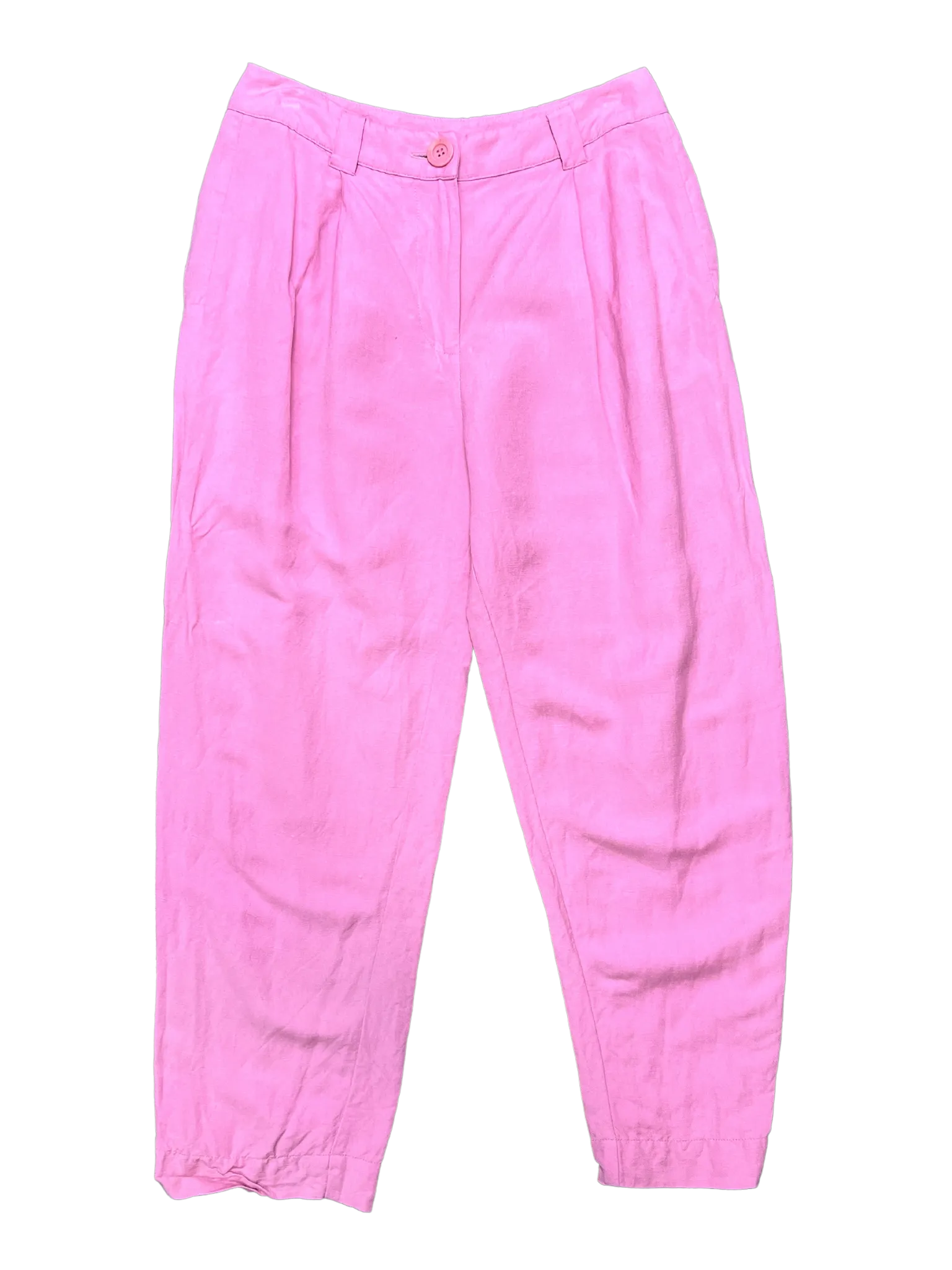 Size M - Obus Pink Linen Blend Tapered Leg Pants