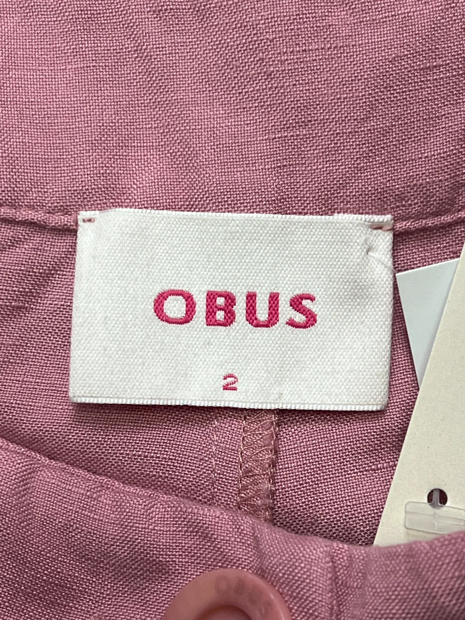 Size M - Obus Pink Linen Blend Tapered Leg Pants