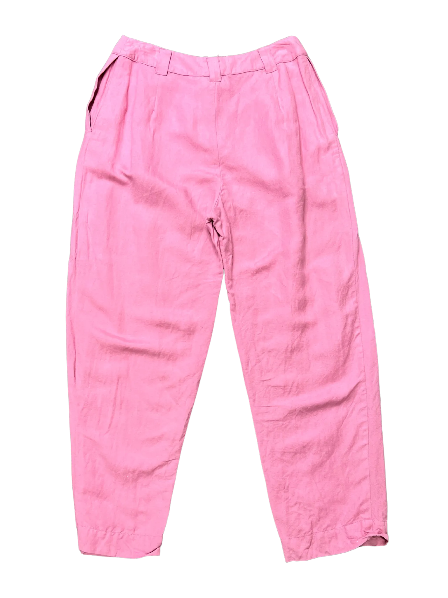 Size M - Obus Pink Linen Blend Tapered Leg Pants