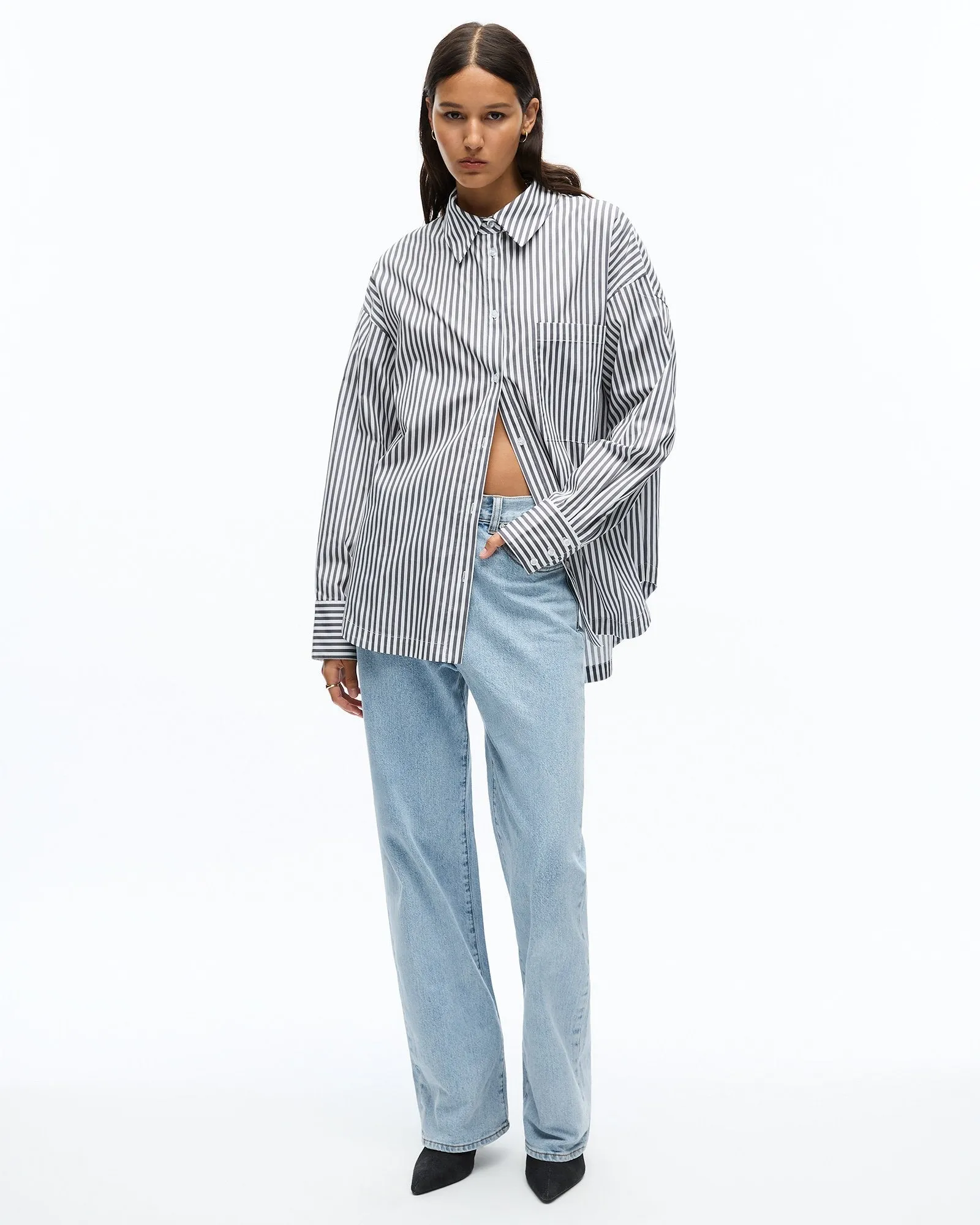 SLOANE SHIRT - SMOKE STRIPE