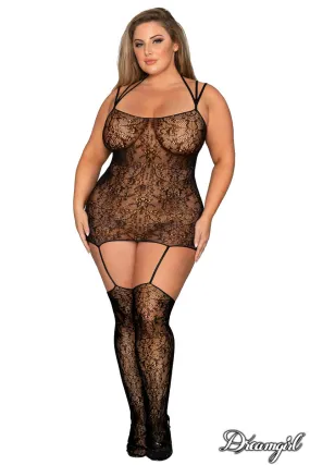 Stretch Lace Garter Dress