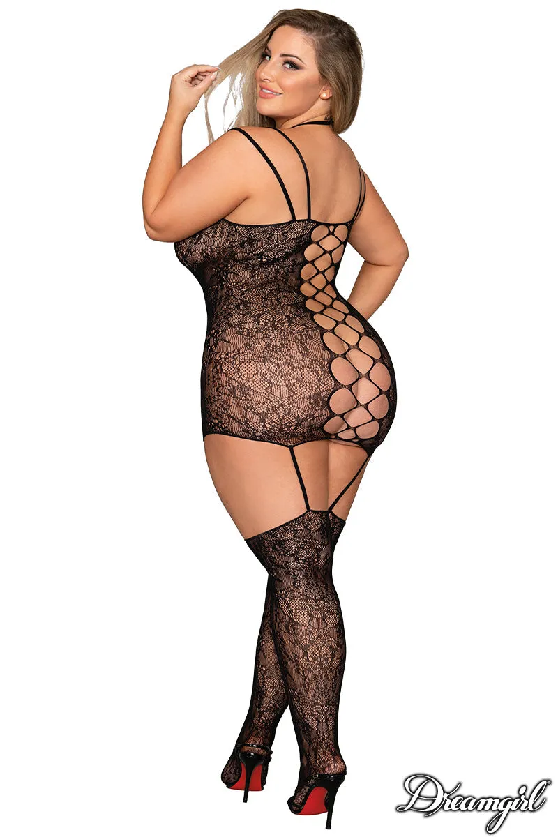 Stretch Lace Garter Dress