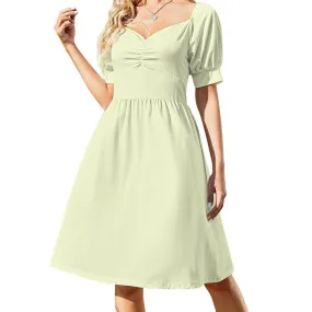 Sweetheart Neck Puff Sleeve Mini Dress (B271) Dress