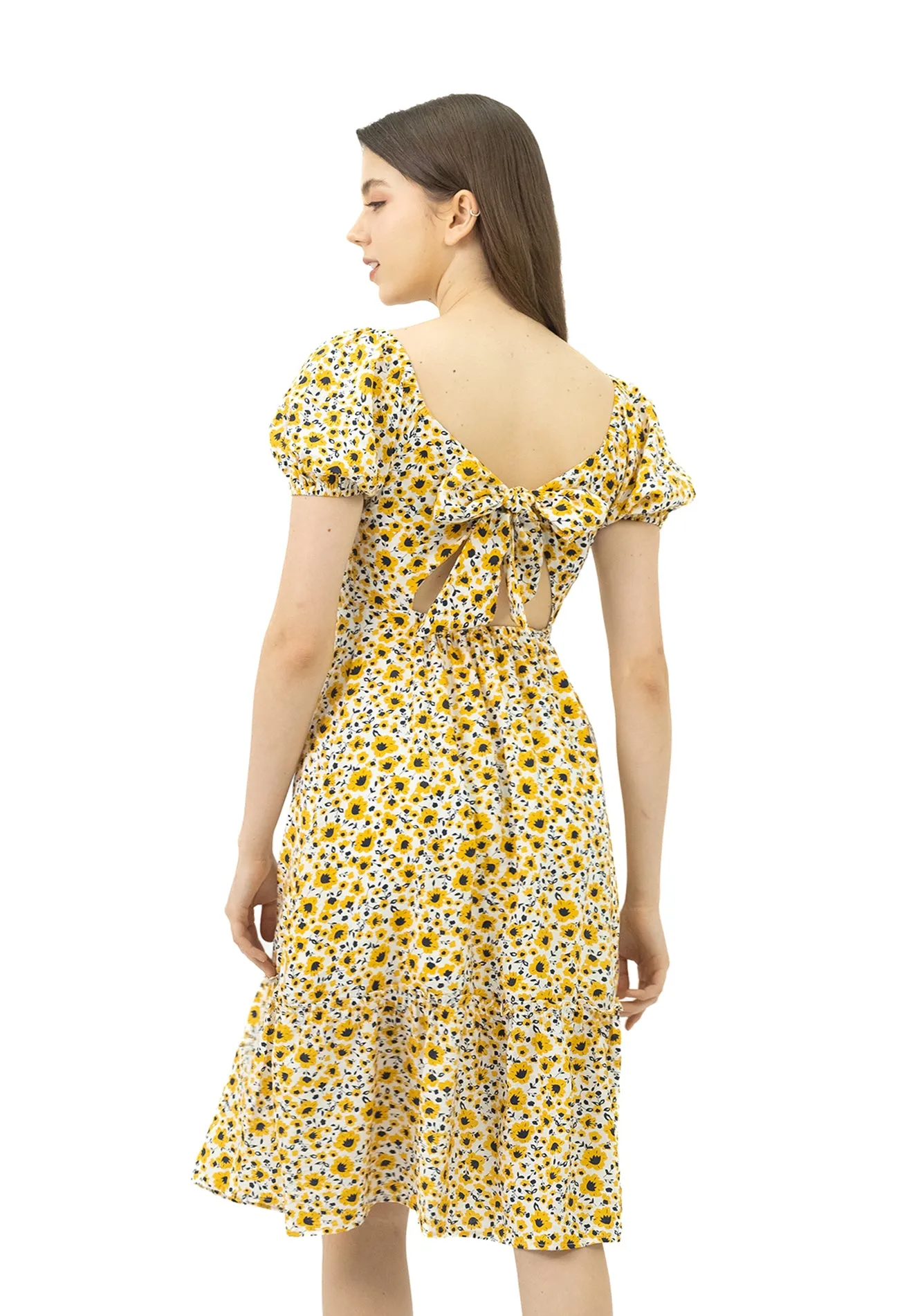 VOIR JEANS Ditsy Floral Tie Back Dress