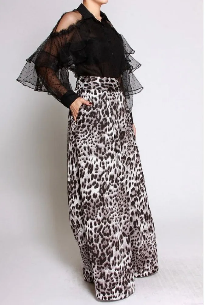 WIDE LEG CHEETAH ANIMAL PRINT PANTS