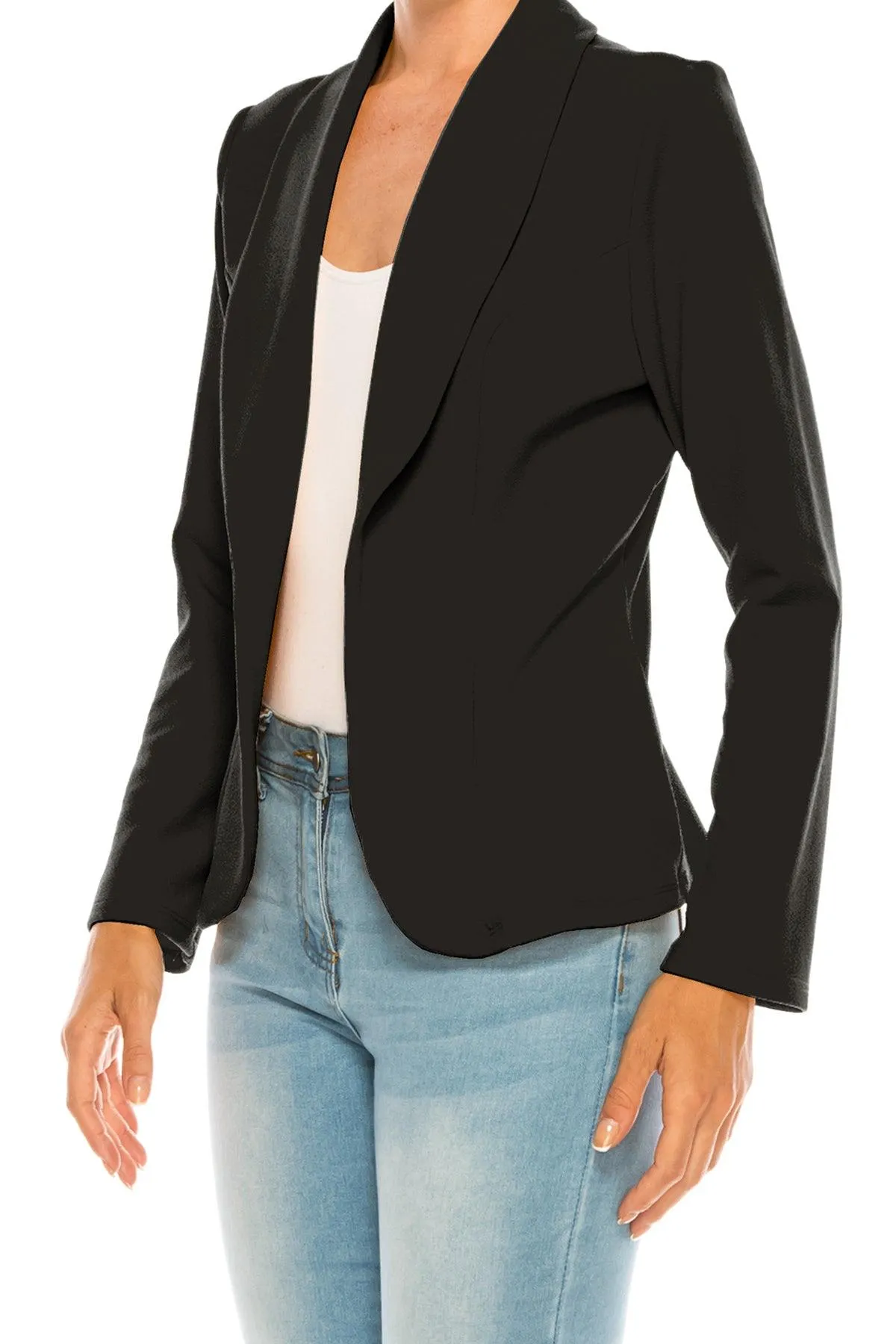 Women's Casual Solid Office Work Long Sleeve Fitted Open Front Blazer Jacket Pack of 2