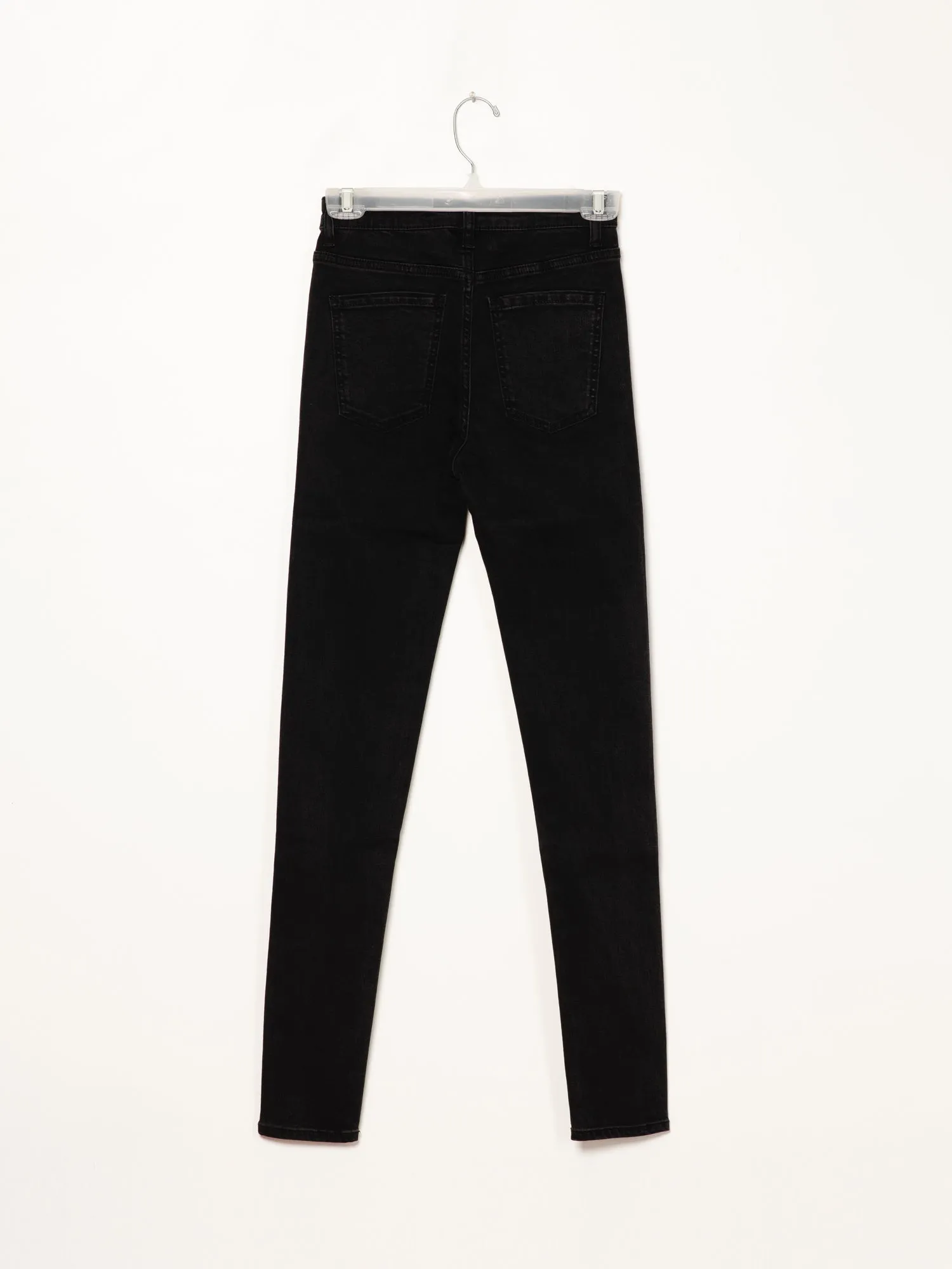 WOMENS HI-RISE SKINNY DENIM - BLACK - CLEARANCE