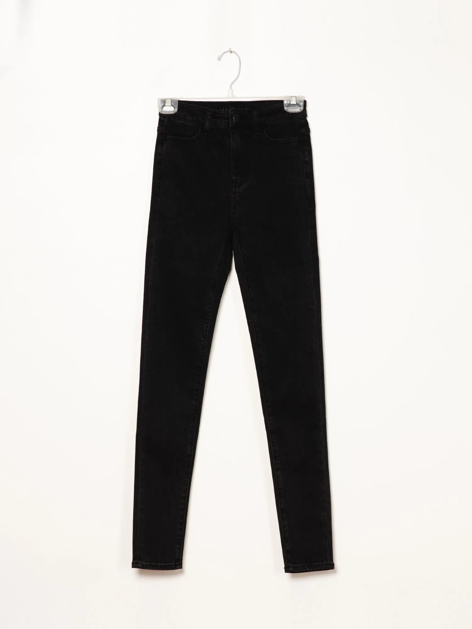 WOMENS HI-RISE SKINNY DENIM - BLACK - CLEARANCE