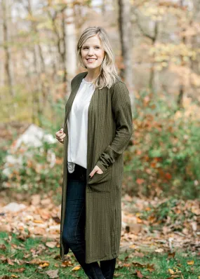 X Deep Olive Cardigan