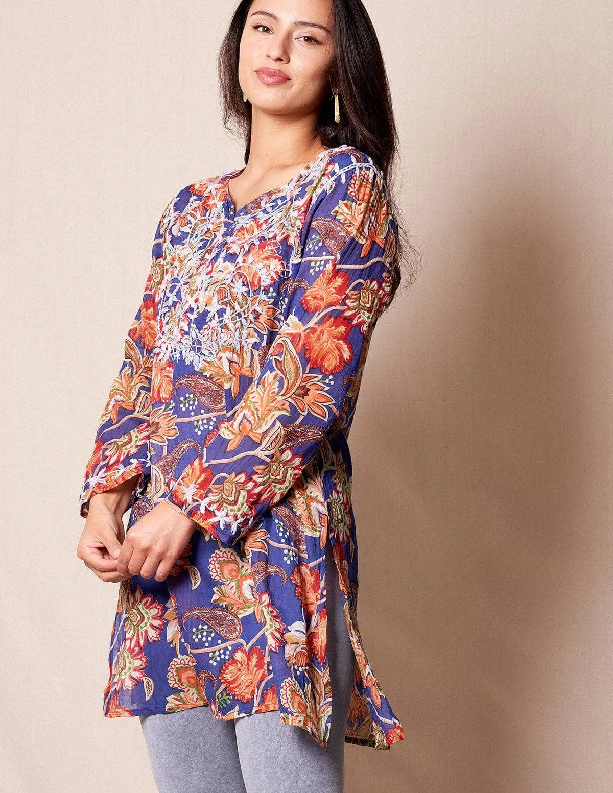 Zarah Tunic -  Indigo Garden