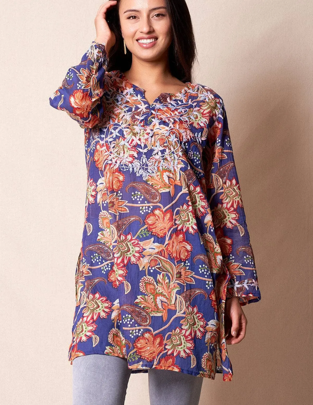 Zarah Tunic -  Indigo Garden